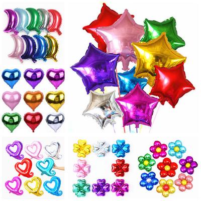 Baloane cu inimă din folie de 18 inci Balon cu stea cu heliu Balon cu flori de lună cu desene animate Decor pentru petrecerea de aniversare