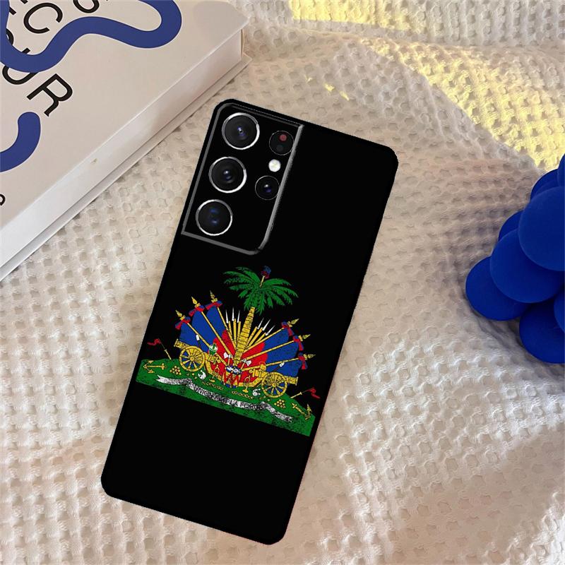 Haiti Haitian Flag Phone Case For Samsung Galaxy S25 Ultra S9 S10 S20 S22 S21 S23 Plus S24 FE Portector Cover