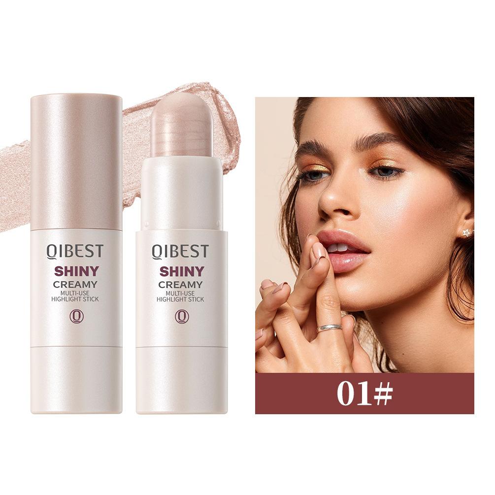 Creamy Multi-Use Highlighter Stick Natural Dewy Shimmer Glow Face Brightening Shimmer Makeup Stick 3 Shades