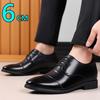 Fashion Cow Leather Flat / 6CM Men Formal Elevator Shoes Wedding Business Height Increase Lift Shoes Invisible Heel Fashion Casual