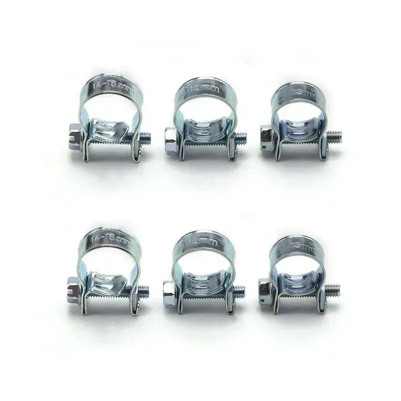120pcs 7-18mm Mini Clamp Fuel Injection Hose Air Hose Clamps Assortment Kit Diesel Petrol Metal Pipe Clips Assorted Kit