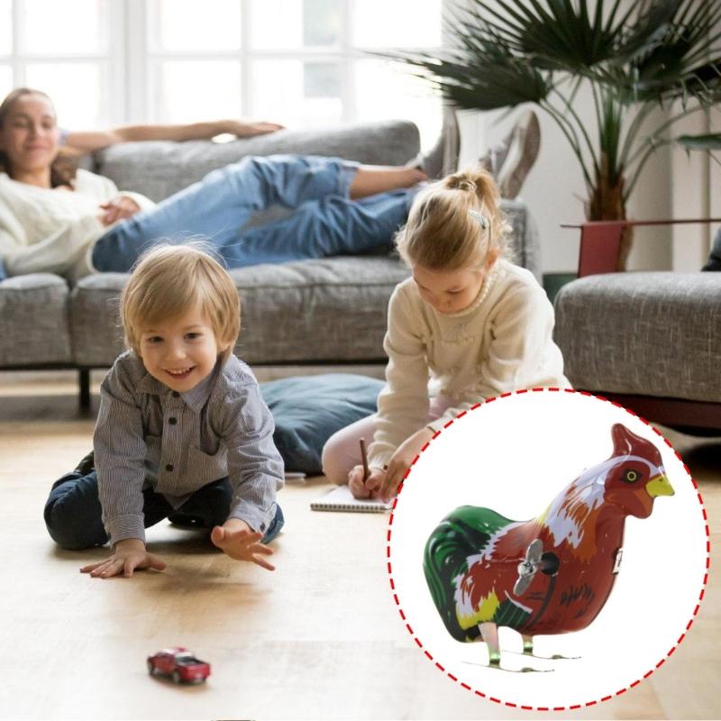 Collectible Rooster Pecking Wind Up Toy Prank for Boys and Girls Mechanical Toy Chicken Toy Birthday/Christmas