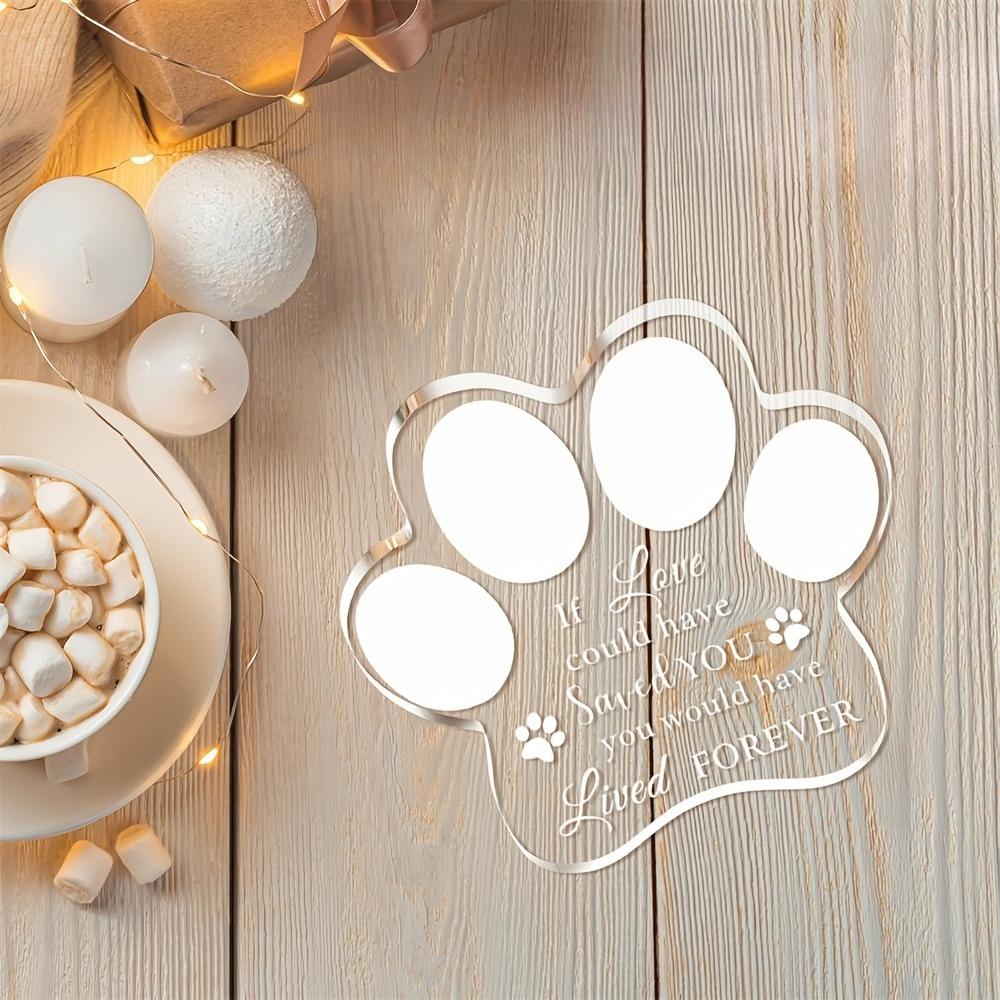 Pet Memorial Remembrance Ornament - Crystal Paw Shape Sympathy Gift for Loss of Dog or Cat, Indoor Decorative Keepsake for Multiple Room Types, Nurs