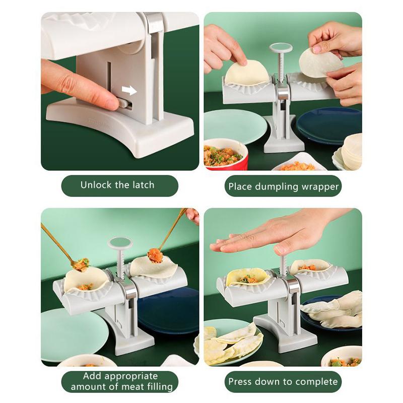Dumpling Maker Machine Household Double Head Automatic Dumpling Mould Empanada Maker Press Potsticker Hand Pie Maker Kitchen