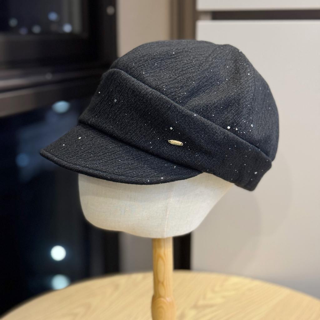 Peaked Cap Women's Autumn and Winter New Fashion Fine Flash Equestrian Hat Retro Versatile High End Newsboy Hat