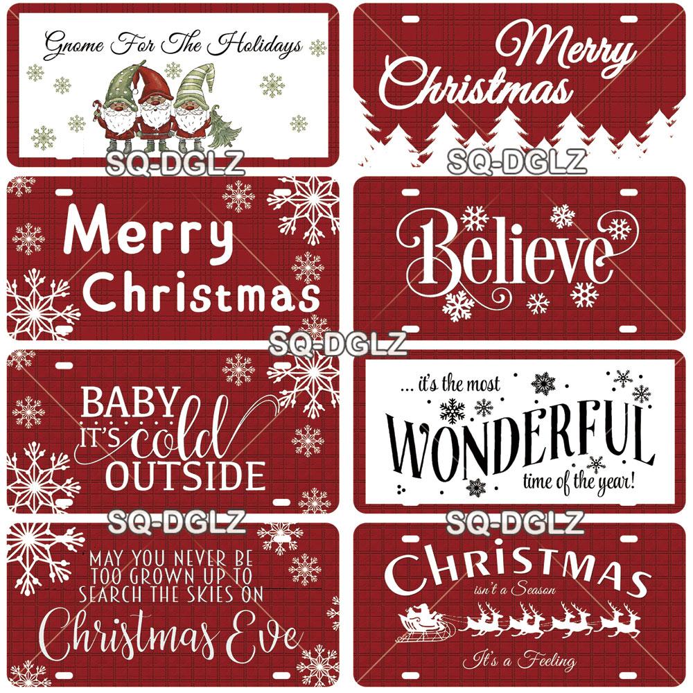 Christmas Vintage Metal Sign Welcome Tin Sign Vintage Door Decor Man Cave Plaque Home Decor Bar Sign Friend/Family Gift