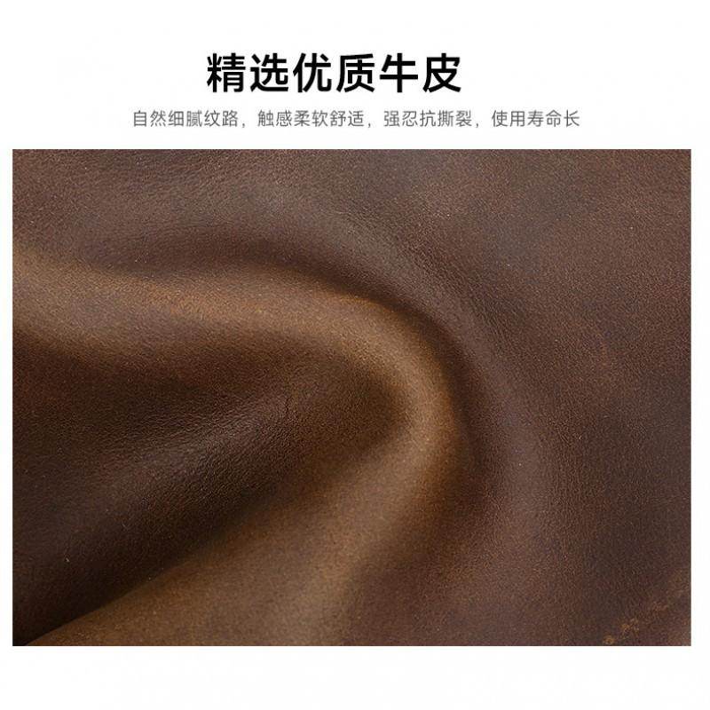 New Crazy Horse Leather Retro Premium Crossbody Bag Men's Head Layer Simple Casual Shoulder Small