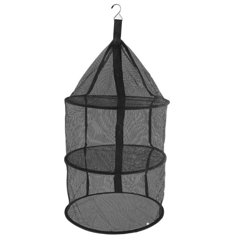 Drying Rack 3 Layers Folding Fish Mesh Foldable Hanging Drying Fish Net for Fish Fruit Vegetables with Zipper Opening