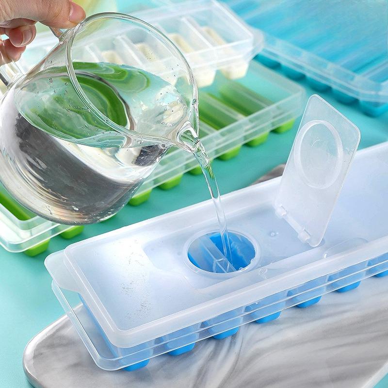 Ice-making Box, Long Rectangular Cylindrical Ice Container, Jelly Ice Mold, Plastic Easy-to-release Mold, Ice Cube Mold Set