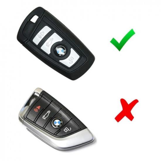 Silikon Smart Key Fob Hülle mit Carbonfaser-Finish für BMW 1er, 2er, 3er, 4er, 5er, 6er, 7er, X3 Serie