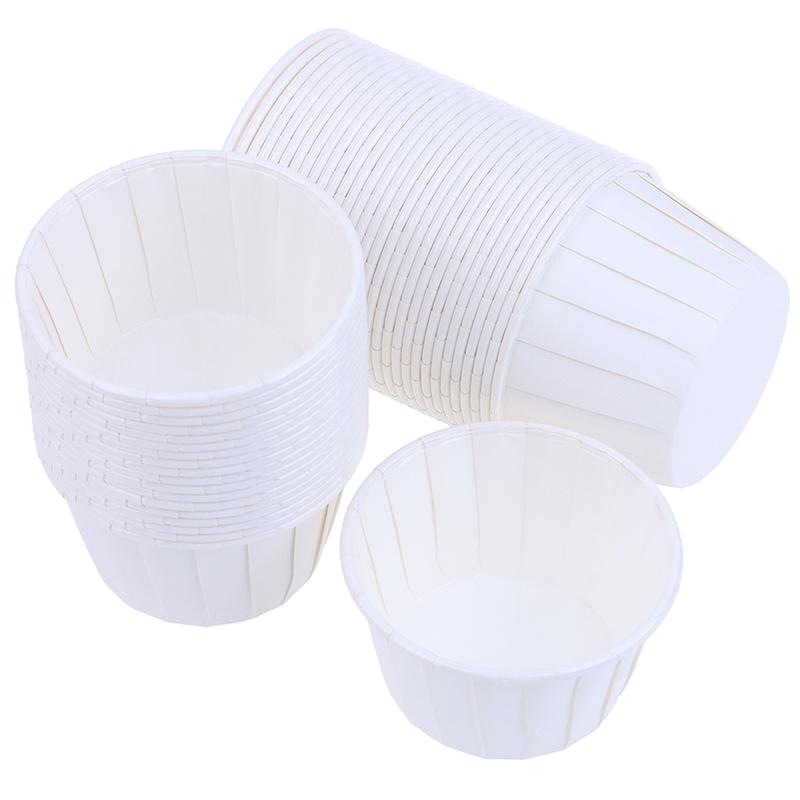 

50 шт. Большие формочки для маффинов, капкейков, обертки для кексов, поднос для выпечки, бумажные стаканчики для кексов, кондитерские инструменты, товары для вечеринок белый