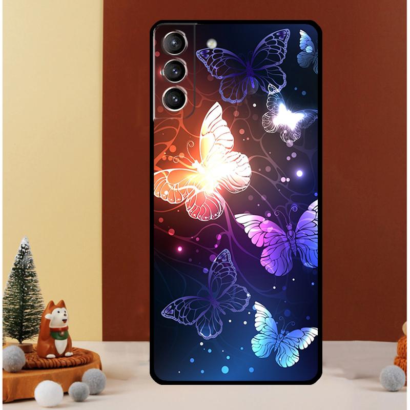 Black Beautiful Butterfly Case For Samsung Galaxy S24 S26 Ultra S21 S22 S20 S23 S25 Ultra S10 Plus S25 FE Cover Funda