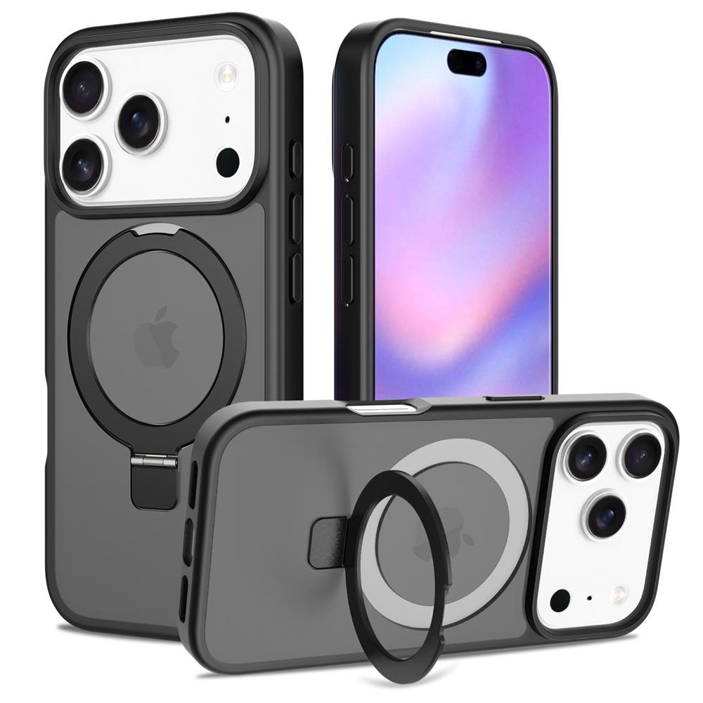 Luxury Magsafe Fold Stand Magnetic Phone Case For iPhone 17 Air 16 15 Pro Max 16E 14 Plus 13 12 Frosted Translucent Shockproof protect Cover