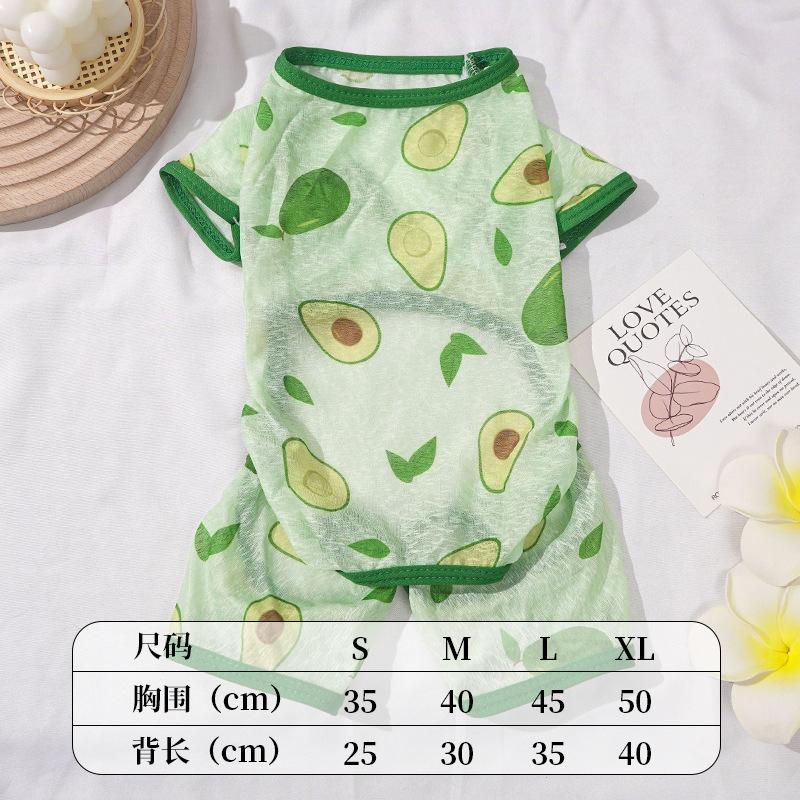 Summer thin cat clothes,pet anti-shedding four-leg ged out fit,cool air-conditioning clothing for dog sin summer,suitable for Ragdoll S авокадо