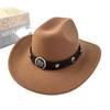 Men'S And Women'S Ethnic Woolen Hair, Western Cowboy Hat, Jazz Hat, Big Edge Sunshade Top Hat