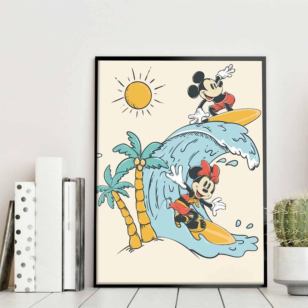DIY Diamond Painting Mickey Minnie Is Surfing Cross Stitch Kit Mosaic Art Diamond Painting Full Circle Diamond Home Decoration