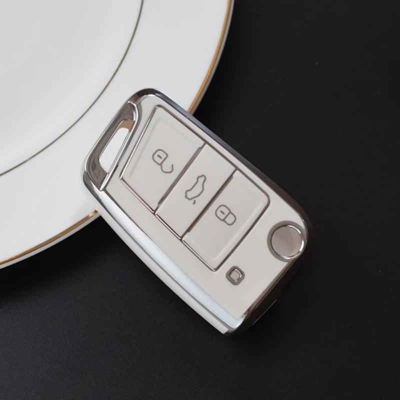 Fashion TPU Car Key Case Full Cover Fob for VW Volkswagen Golf 7 MK7 Tiquan MK2 for SEAT Ateca Leon FR 2 Lbiza for Skoda Octavia