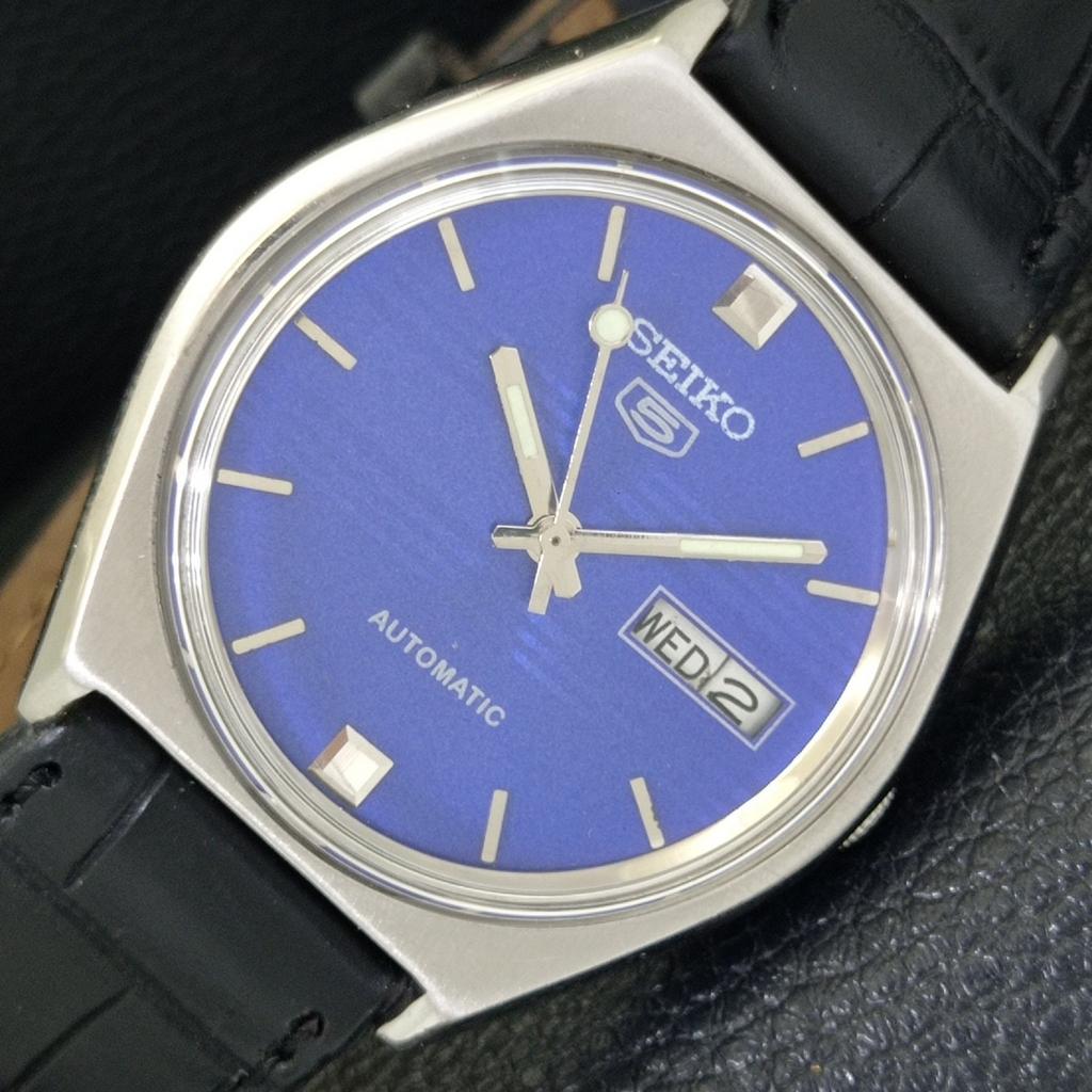 SEIKO 5 AUTOMATIC VINTAGE 6319A JAPAN MENS BLUE COLOR DIAL WATCH a701209-5 R206a-a701209