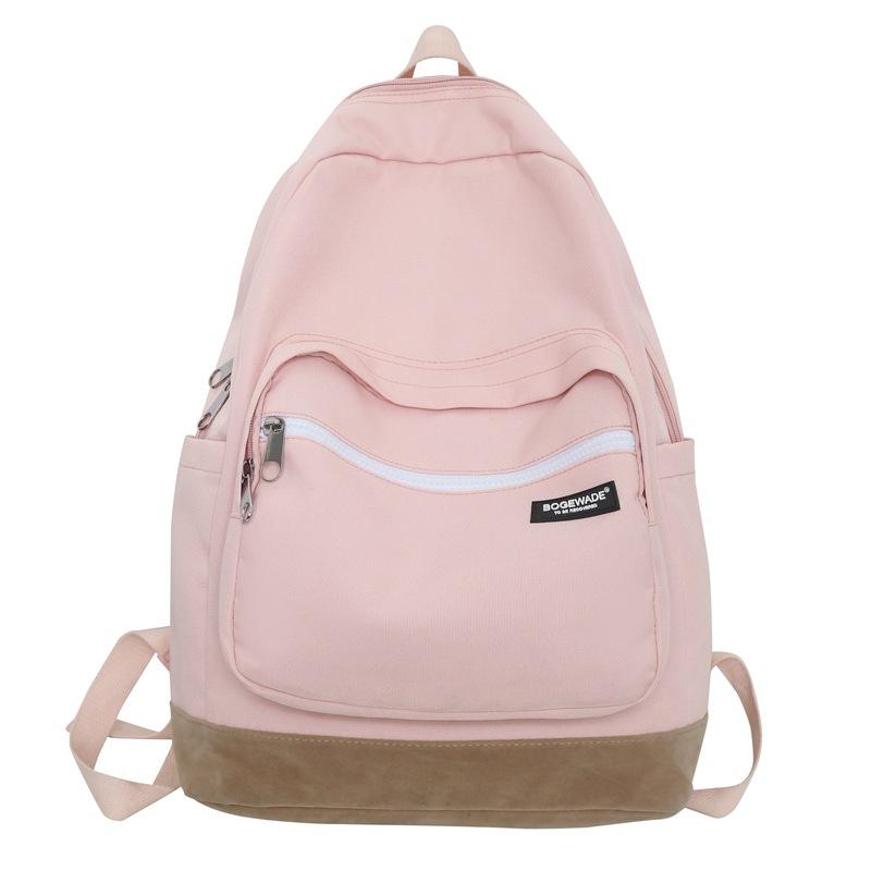 Neuer Rucksack mit großem Fassungsvermögen, schlichte und kontrastierende Farben für Mittel- und Oberschüler