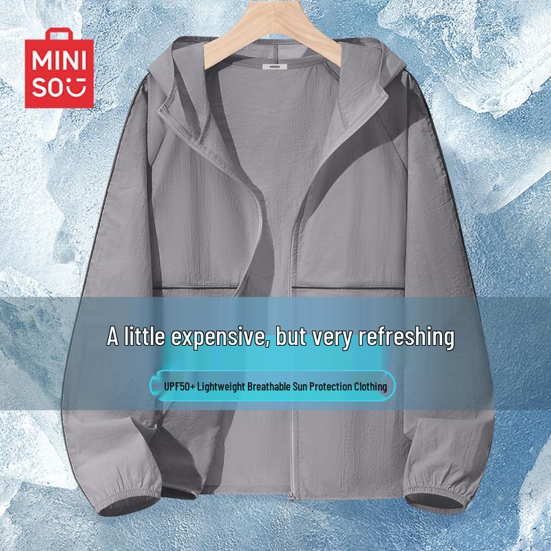 MINISO Men s Striped Hooded Sun Protection Jacket M