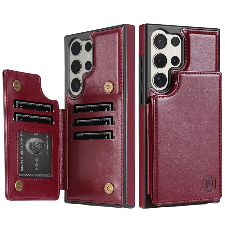Wallet RFID Blocking Layer Protect Anti-Theft Magnetic Leather Case For Samsung Galaxy S26 Ultra S2 Plus S24 S23 S22 S21 S20 FE