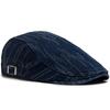 Denim Vintage Berets Men Women Newsboy Cap Summer Casual Cotton Single Layer Visor Flat Hat Autumn Retro Ripped Beret Unisex