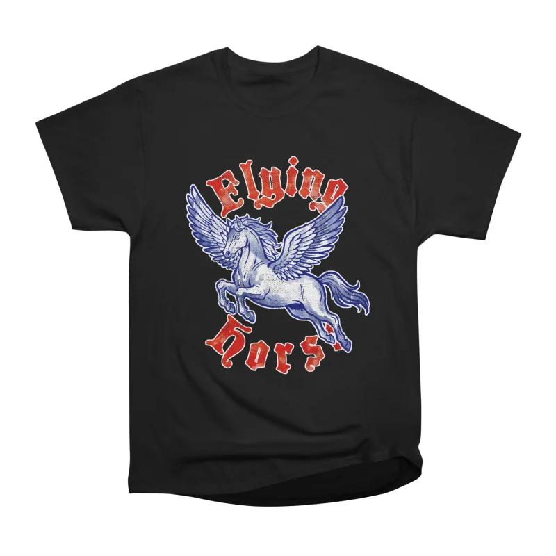 

Men Casual Shirts Short Sleeves FLYING HORSE Tees Oversized T-shirts XXXL