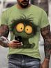 Funny Men's T Shirt Aniaml Cat Print Summer Casual Short Sleeve Tee Street Fashion Crew Neck Pullover Male Oversized Clothing