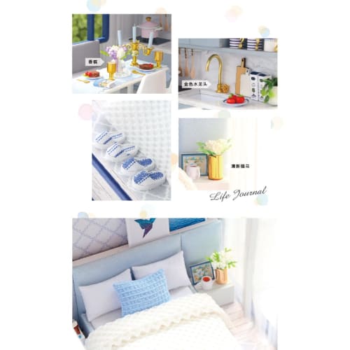 DIY Wooden Dollhouse, Handmade Kit Set, Miniature Collection, Music Box, Gift, Housewarming Gift, with LED Light