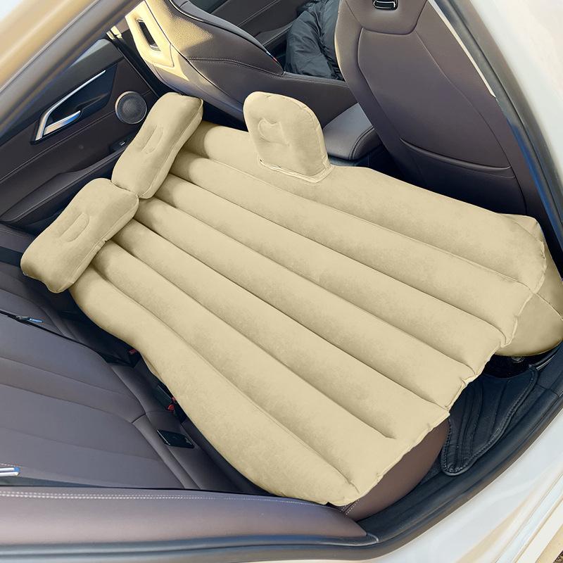 Flocking Environmental Fabric Car Inflatable Bed Air Cushion Bed Portable Car Travel Bed For Most Small Car
