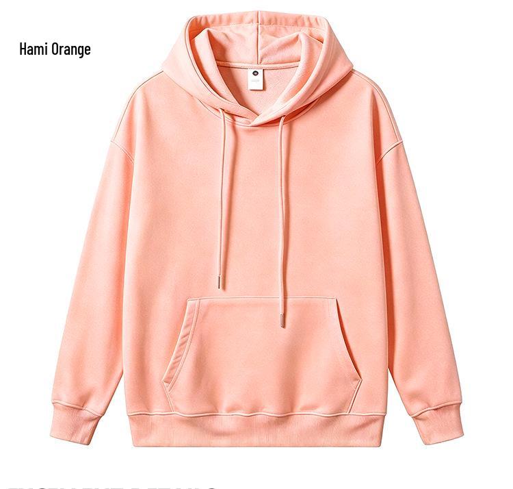 Unisex Solid Color Hooded Sweatshirt - Loose Fit Long-Sleeve Top