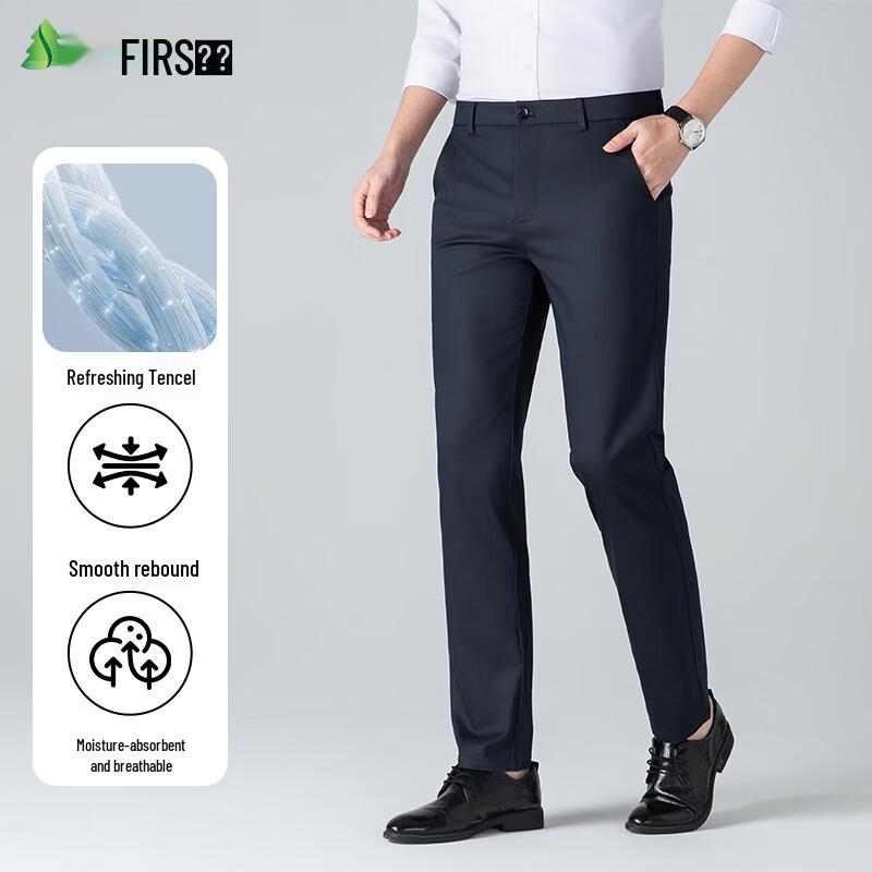 FIRS Men s Tencel Lyocell Straight Leg Casual Business Pants 33