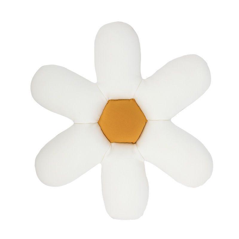 Embroidered Daisy Floral Cushion Cover, Pastoral Style, Removable & Washable for Homestay or Bay Window Decor.