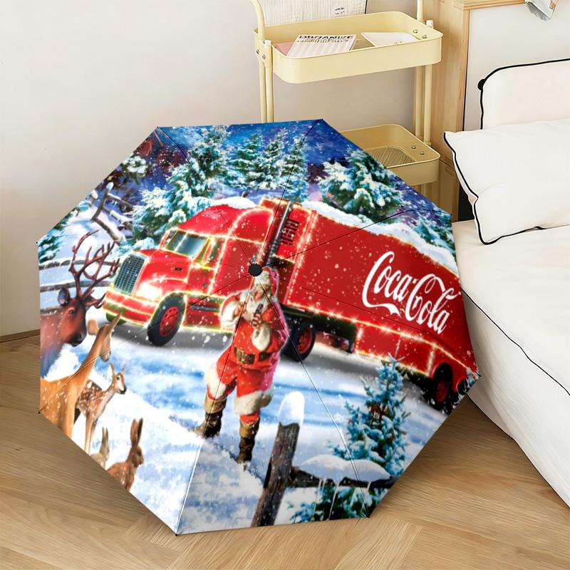 Christmas Gift Halloween Theme Bear Truck Coca Cola umbrella is suitable for all seasons, including home travel and outdoor activities Y26