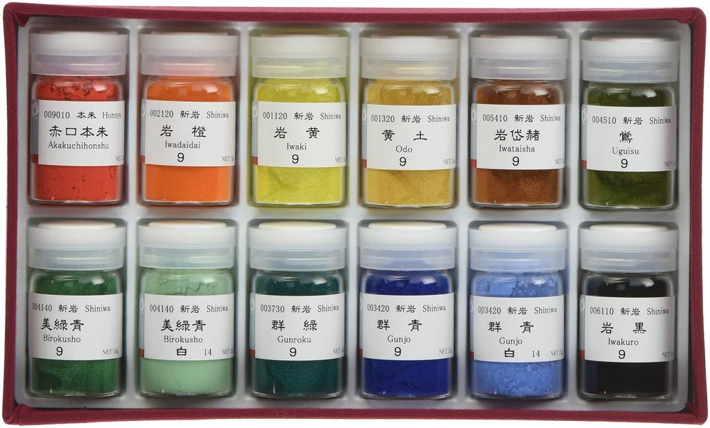 Nakagawa Gofun Japanese Paintings Phoenix Mineral Paints A Set 12 Colors (Red)