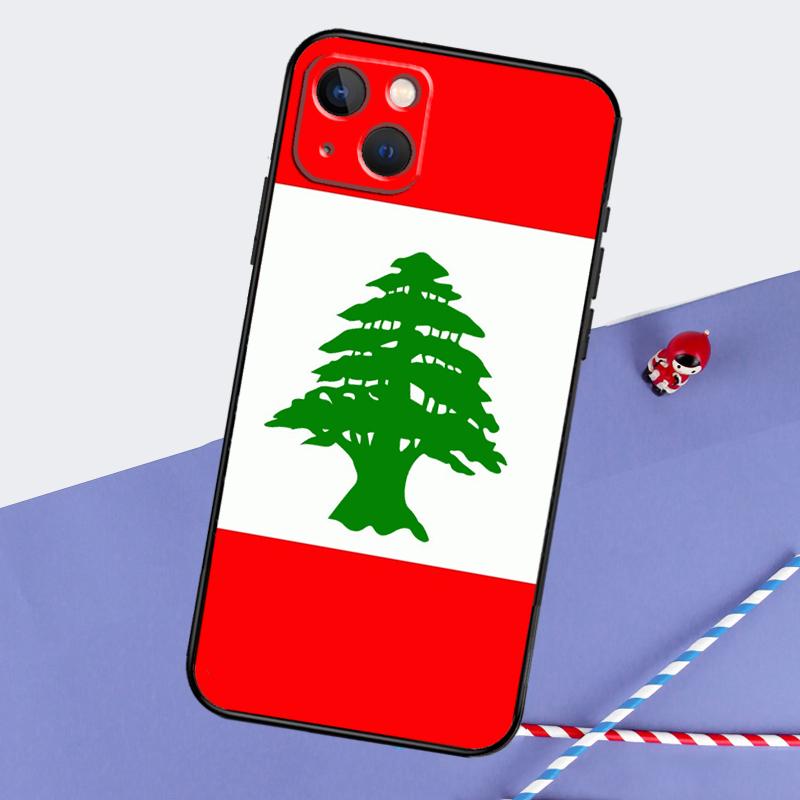 Lebanon Flag Phone Case For iPhone 16 Pro Max 11 12 13 14 15 Pro Max Mini XR 16 15 Plus 16e Cover Shell