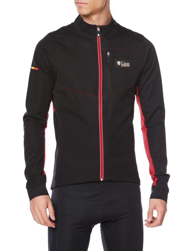 Lion de Kapelmuur Cycling Windproof Jacket Black x Size L Jacket, Autumn/Winter EVO, Red,