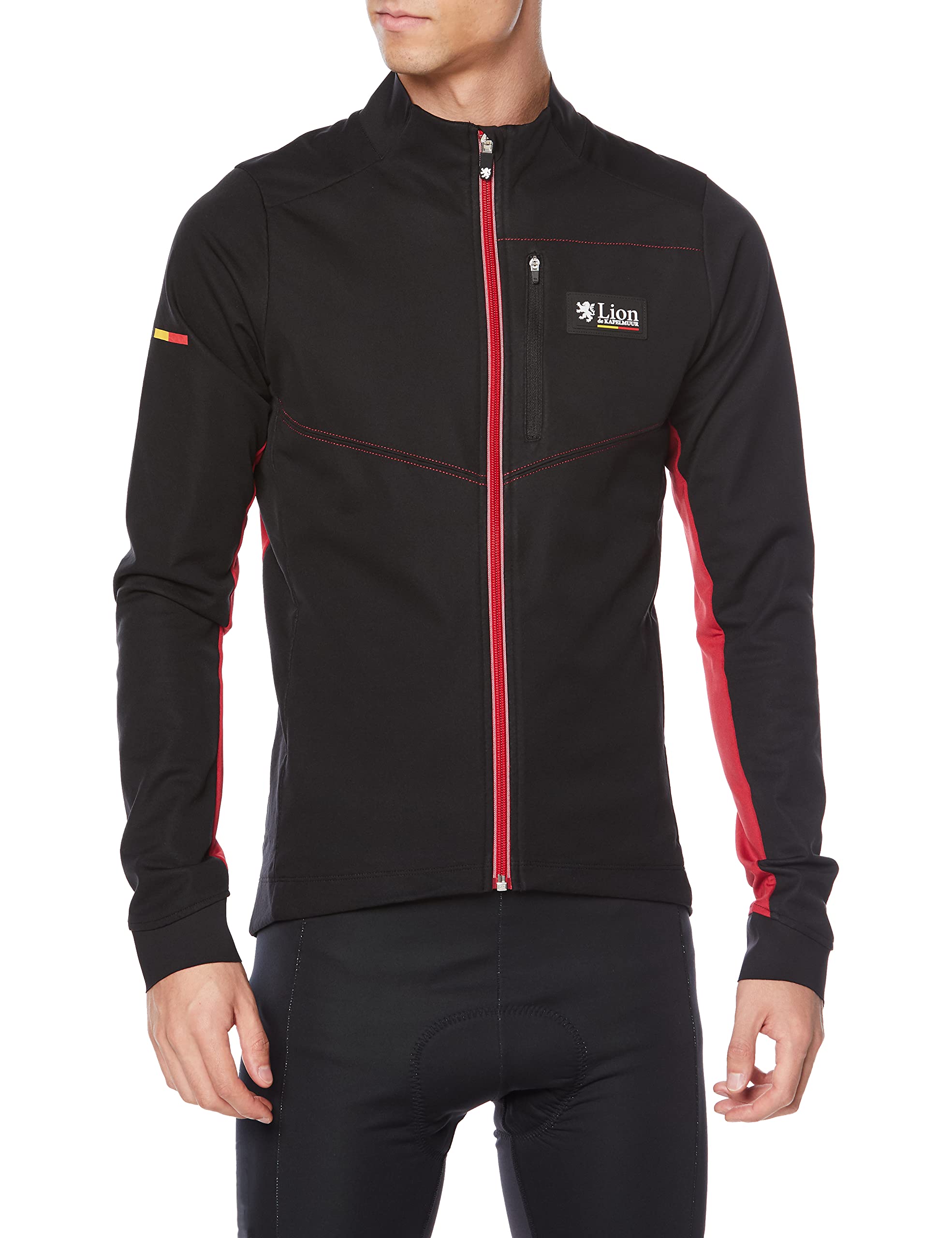 

Lion de Kapelmuur Cycling Windproof Jacket Black x Size L Jacket, Autumn/Winter EVO, Red,