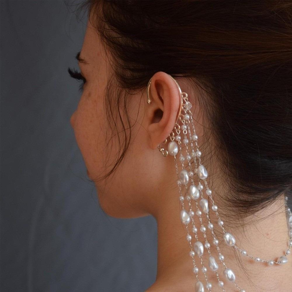 Non-piercing Tassels Ear Cuff Jewelry Ear Bone Clips  Bridal Accessories