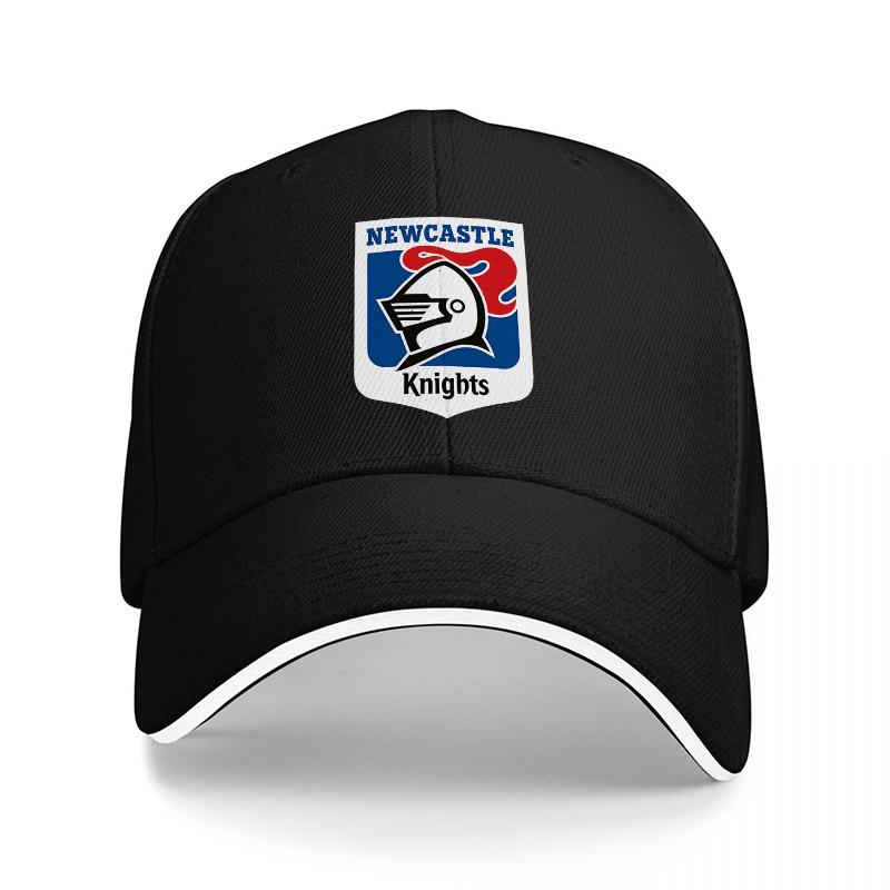 Cappellino da Baseball con Logo Newcastle Knights Nero Regolabile con Emblema della Squadra per Tifosi e Appassionati di Sport