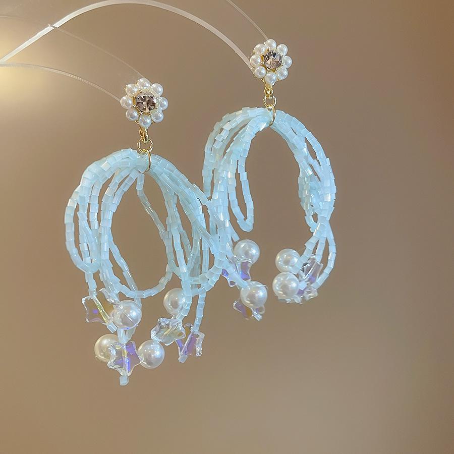 Fashion Earrings, Retro Light Luxury Long Style Earrings, Fresh and Sweet Earrings, High-end Sense Earring Jewelry Gift