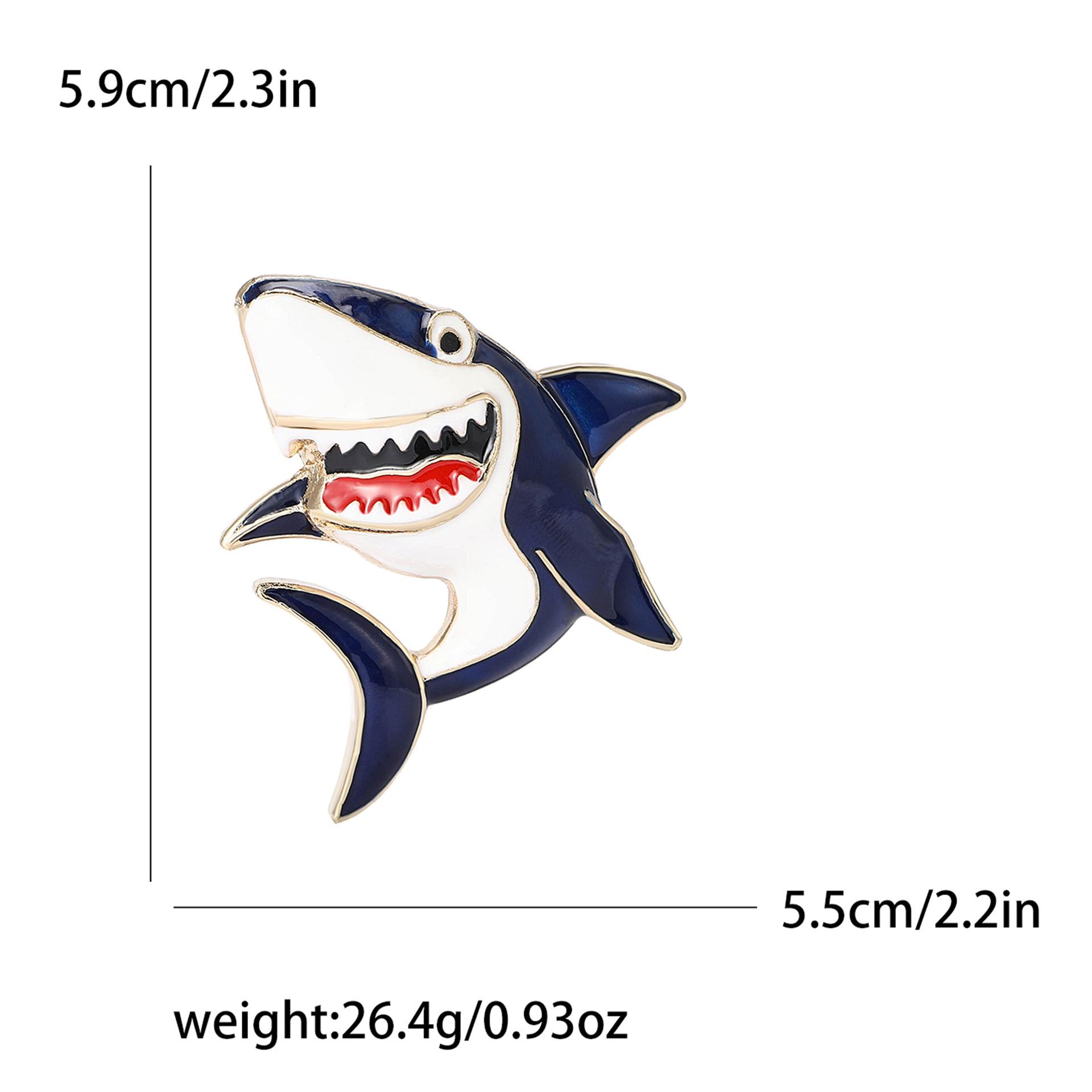 

Креативная эмалевая брошь в виде акулы из сплава, мультяшная креативная булавка для украшения мужского и женского костюма, пальто