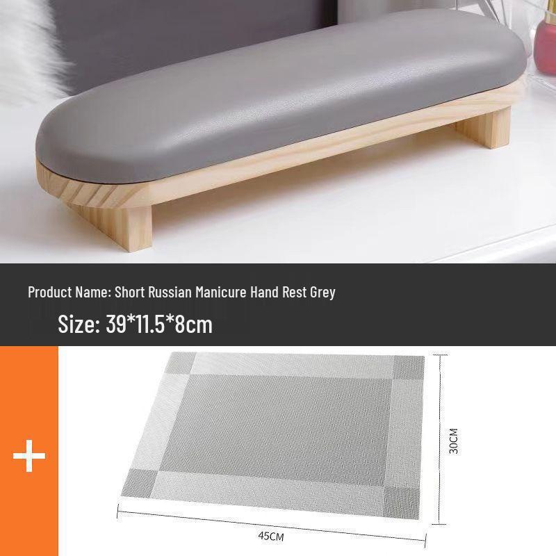 Russian-Style Nail Art Pillow Set: Hand Pillow, Pad, and Table Mat with Solid Wood Quality for Nail Shops
