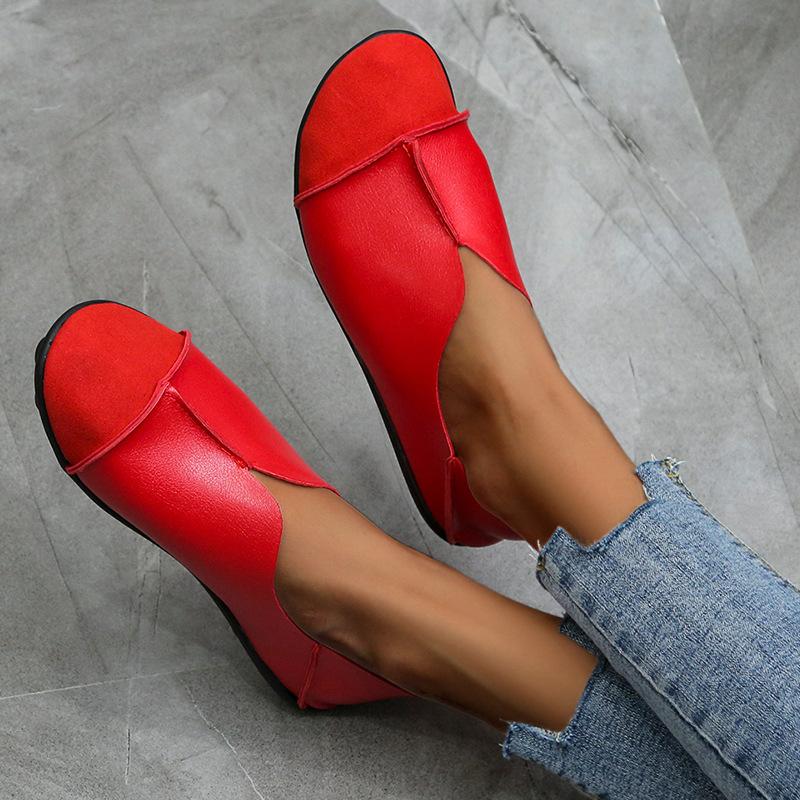 

Одинарные туфли, женские туфли с круглой головкой и плоской подошвой, низкие женские туфли большого размера 40 красный