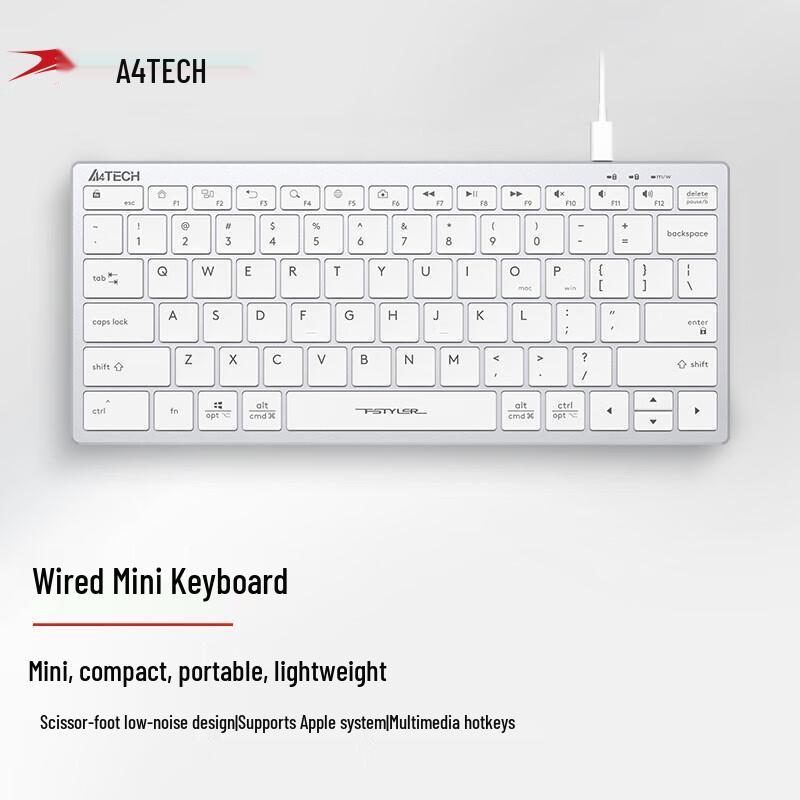 

A4TECH FX51 Wired Silent Scissor-Switch Mini Keyboard