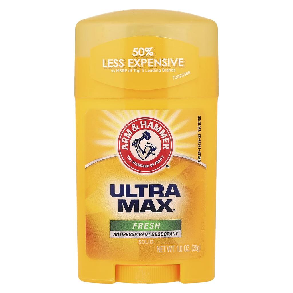 Arm & Hammer Ultramax, Твердый дезодорант-антиперспирант, Свежий, 1,0 унции (28 г)