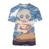 Verão Anime Demon Slayer Kimetsu no Yaiba Kamado Nezuko Kochou Shinobu Cosplay 3D Impressão Moda T-Shirt Desenho Animado Manga Curta