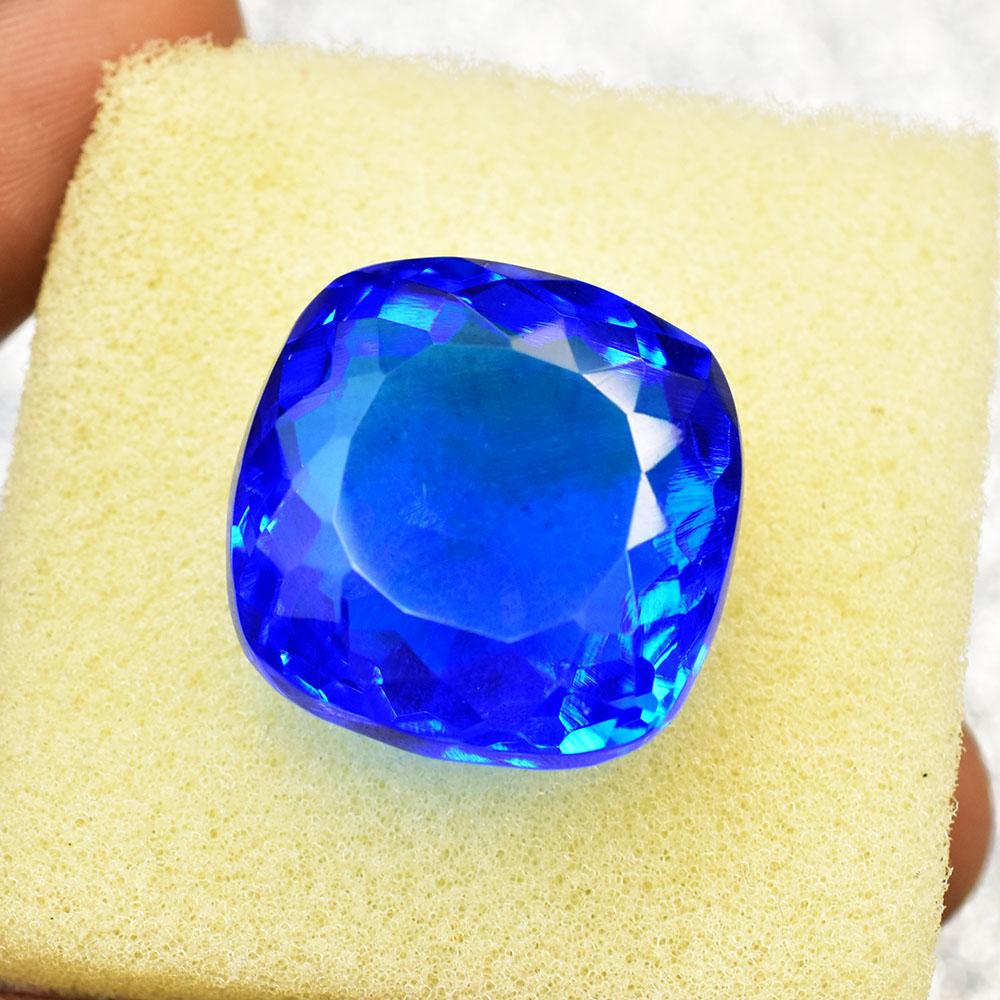 Natural Blue Sapphire Loose Gemstone Flawless 23x23mm Square Cushion Cut September Birthstone Gift