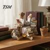 Fine Craftsmanship Decorative Items Wooden Reading Desktop Ornaments for Home Office Decor, Minimalist Figurine, Corrosion-resistant Nordic