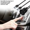 Double USB 3.0 To Double Type C Chargers for Multiple Devices Waterproof Extension Cable Panel Mount for Secure Vehicle Use